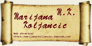 Marijana Koljančić vizit kartica
